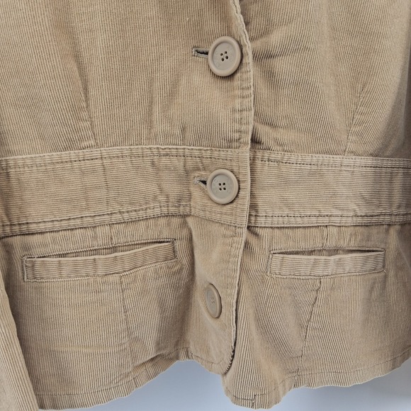 Aeropostale Limited Edition Corduroy Blazer Tan Khaki Size L Y2K Preppy Fall - Picture 4 of 10